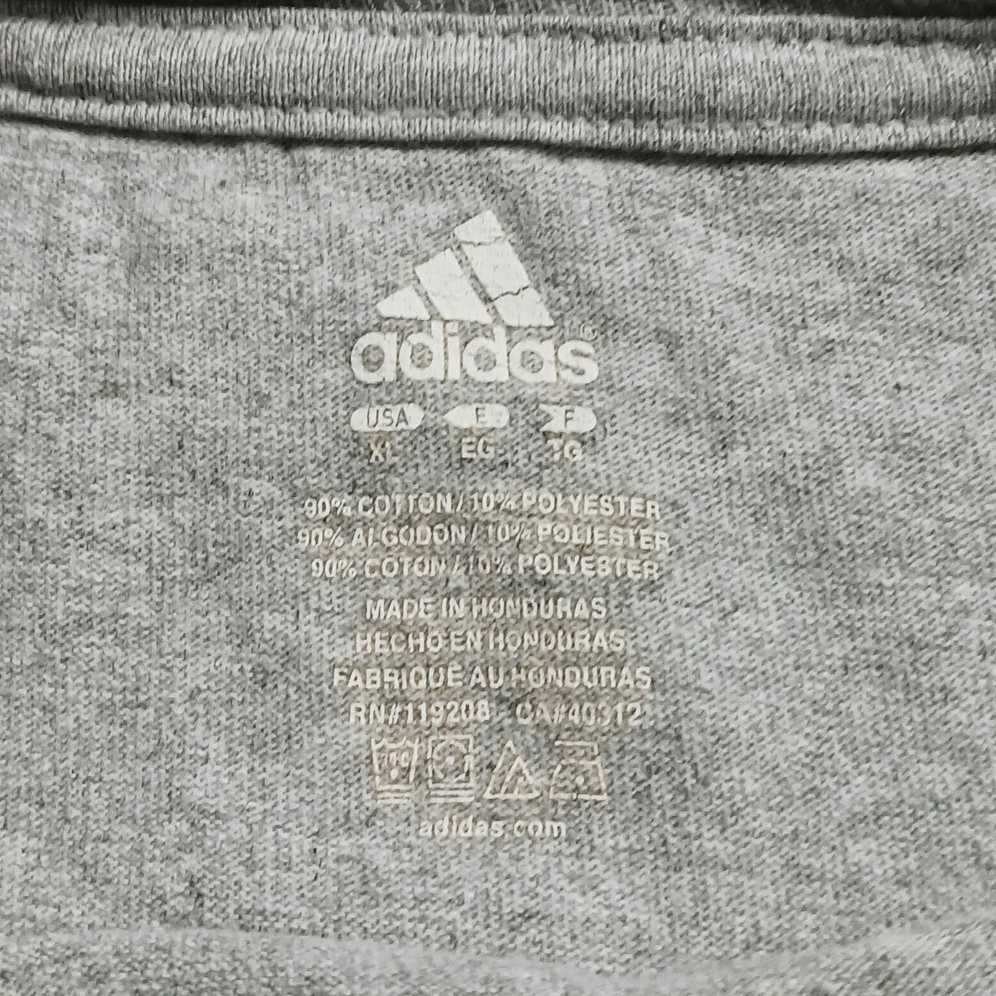 adidas アディダス カレッジ プリント Tシャツ ビッグシルエット グレー XL