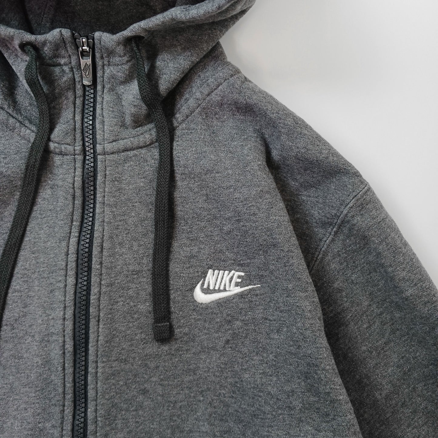 NIKE ナイキ フルジップパーカー スウェット 裏起毛 ロゴ刺繡 ダークグレー L