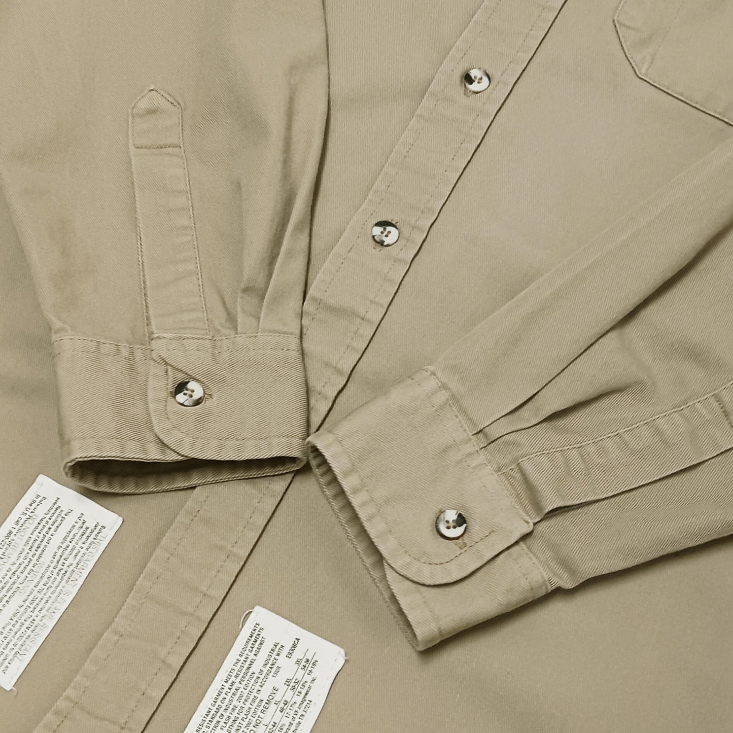 Bulwark ブルワーク 長袖 ワークシャツ 企業ロゴ 刺繡 ベージュ XL