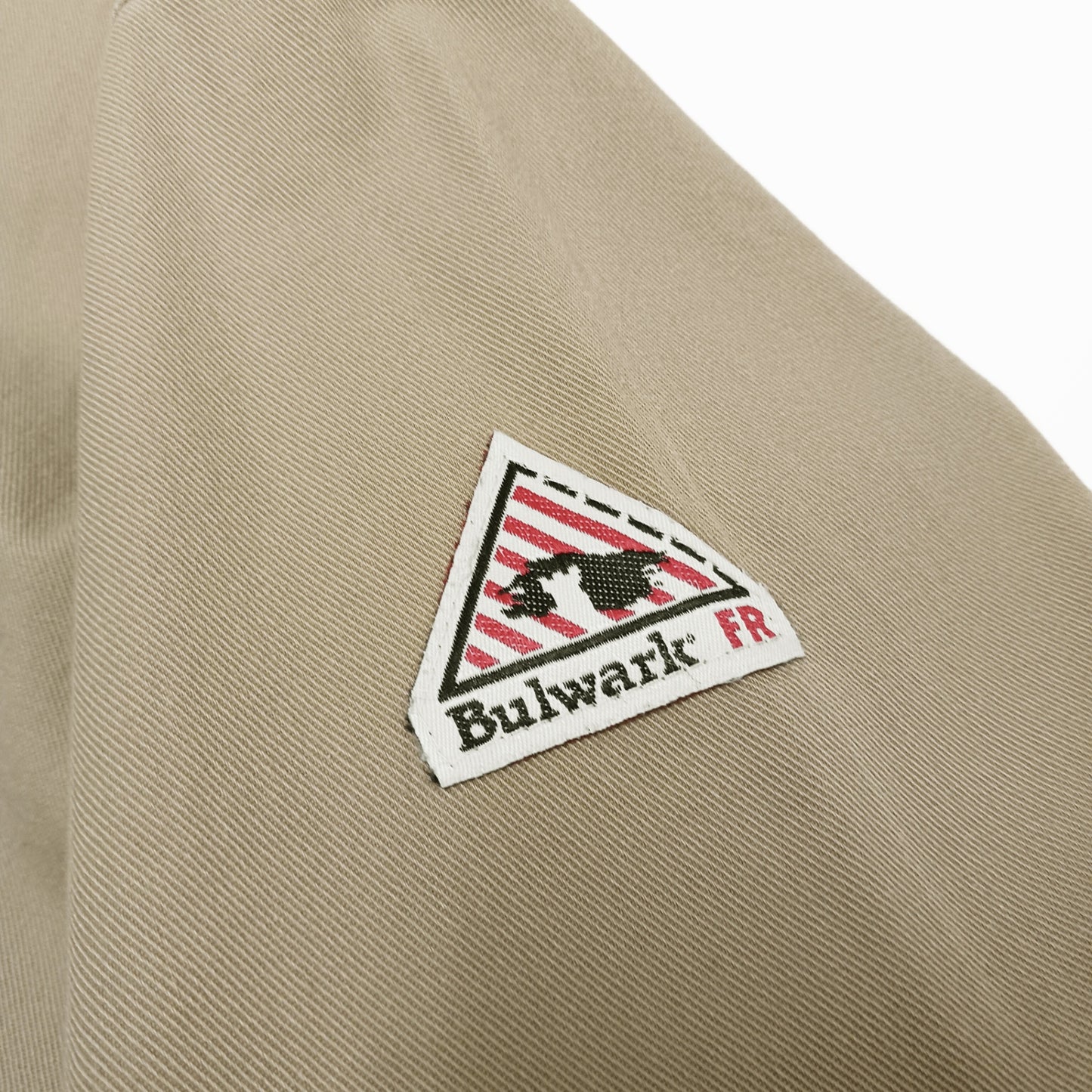 Bulwark ブルワーク 長袖 ワークシャツ 企業ロゴ 刺繡 ベージュ XL