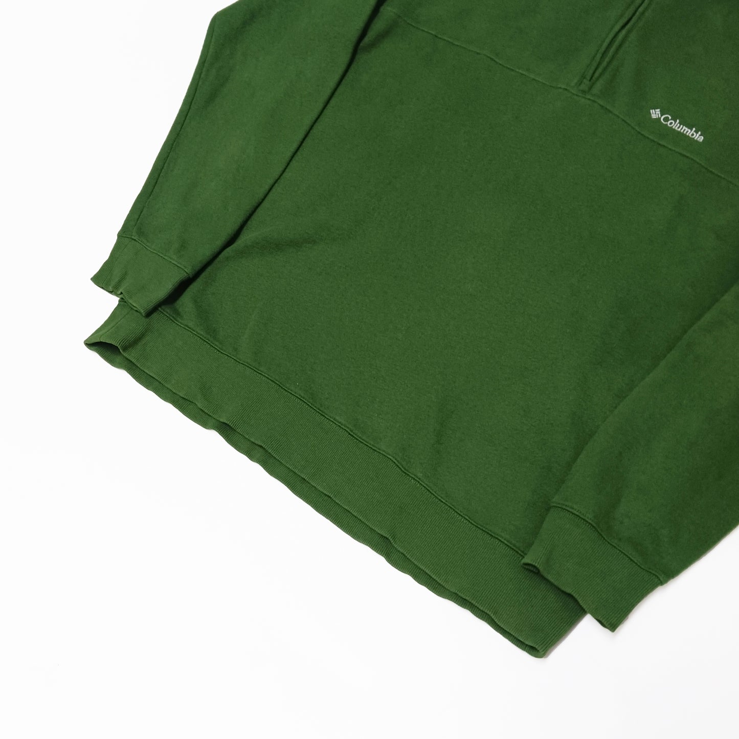 Columbia コロンビア ハーフジップ スウェット トレーナー 裏起毛 グリーン L