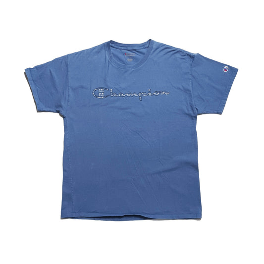 Champion チャンピオン Tシャツ ロゴ プリント ブルー XL