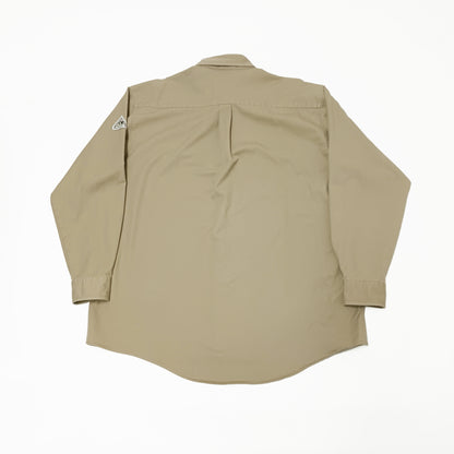 Bulwark ブルワーク 長袖 ワークシャツ 企業ロゴ 刺繡 ベージュ XL