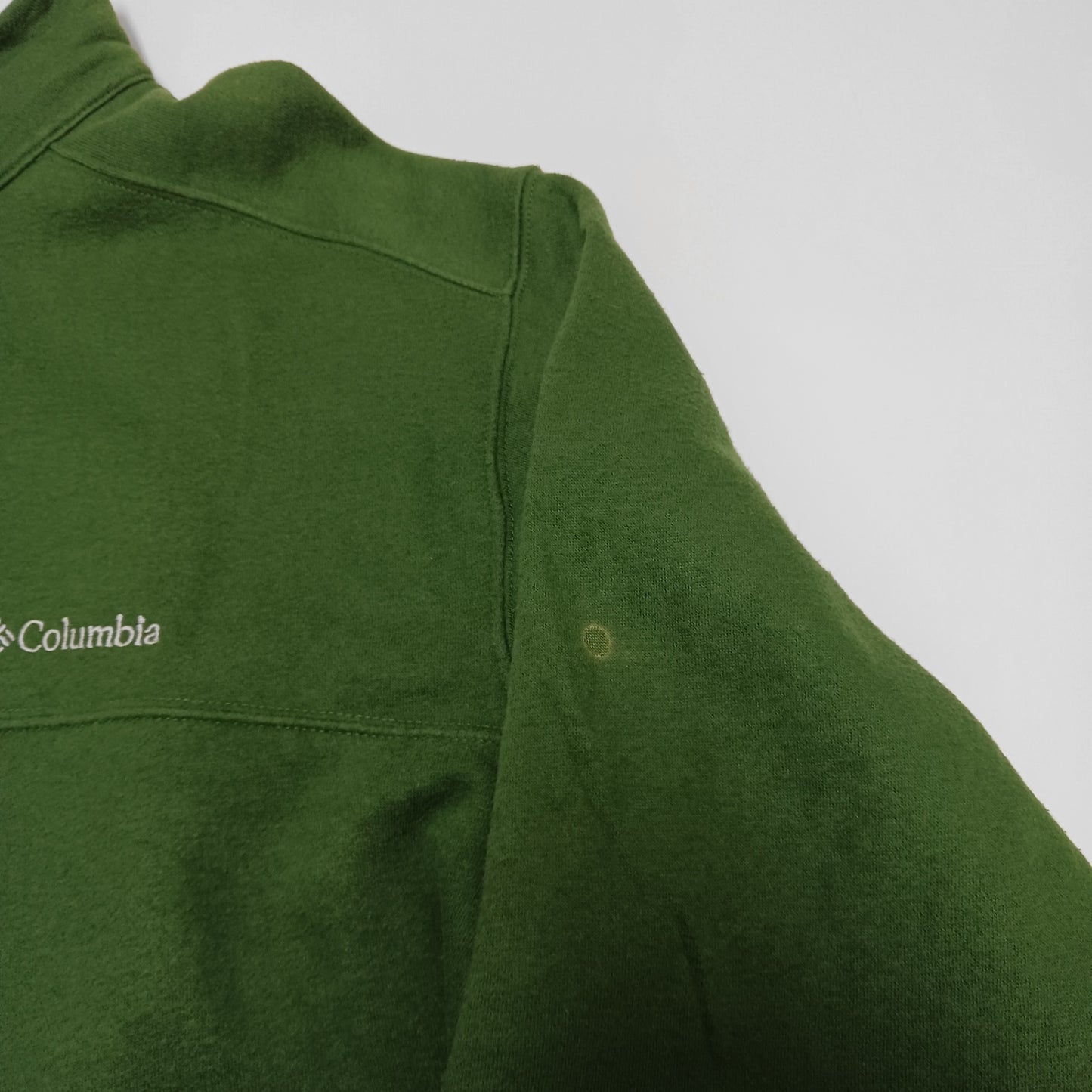 Columbia コロンビア ハーフジップ スウェット トレーナー 裏起毛 グリーン L