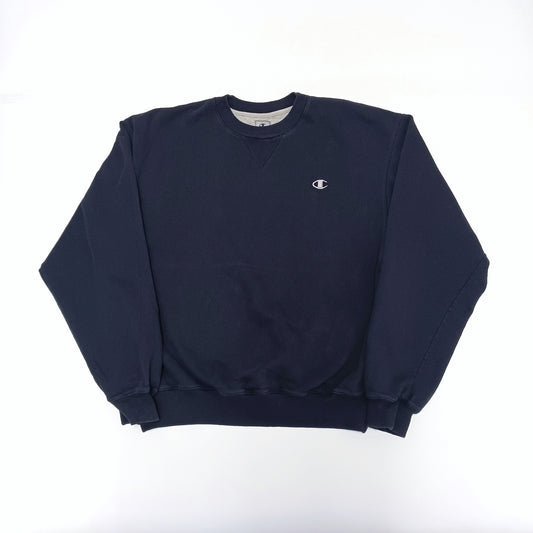 Champion チャンピオン ワンポイント スウェット ネイビー 裏起毛 Ｌ