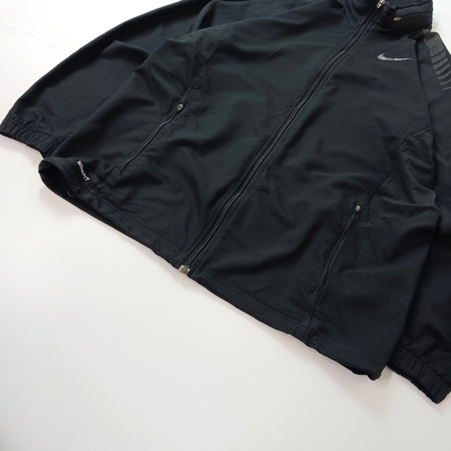 NIKE ナイキ トラックジャケット フルジップ NikeFIT ロゴプリント ブラック XL