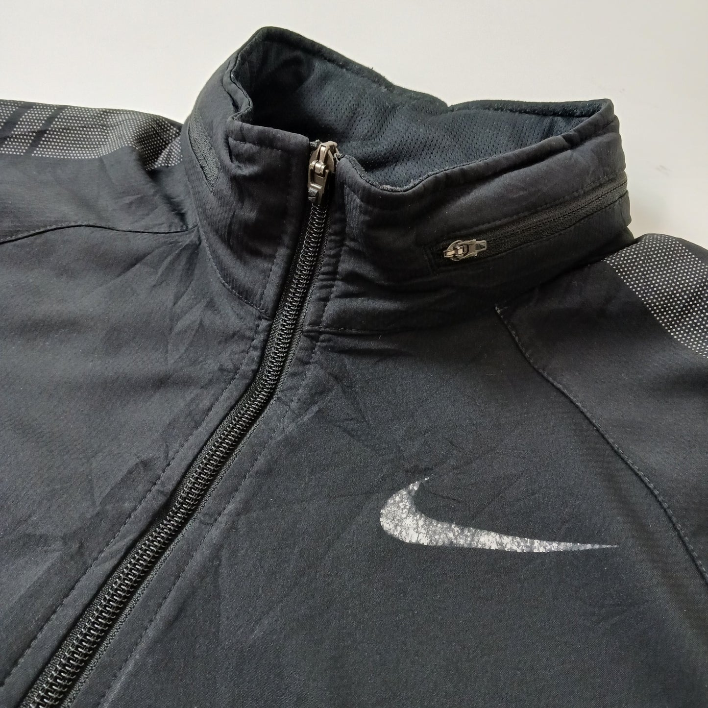 NIKE ナイキ トラックジャケット フルジップ NikeFIT ロゴプリント ブラック XL