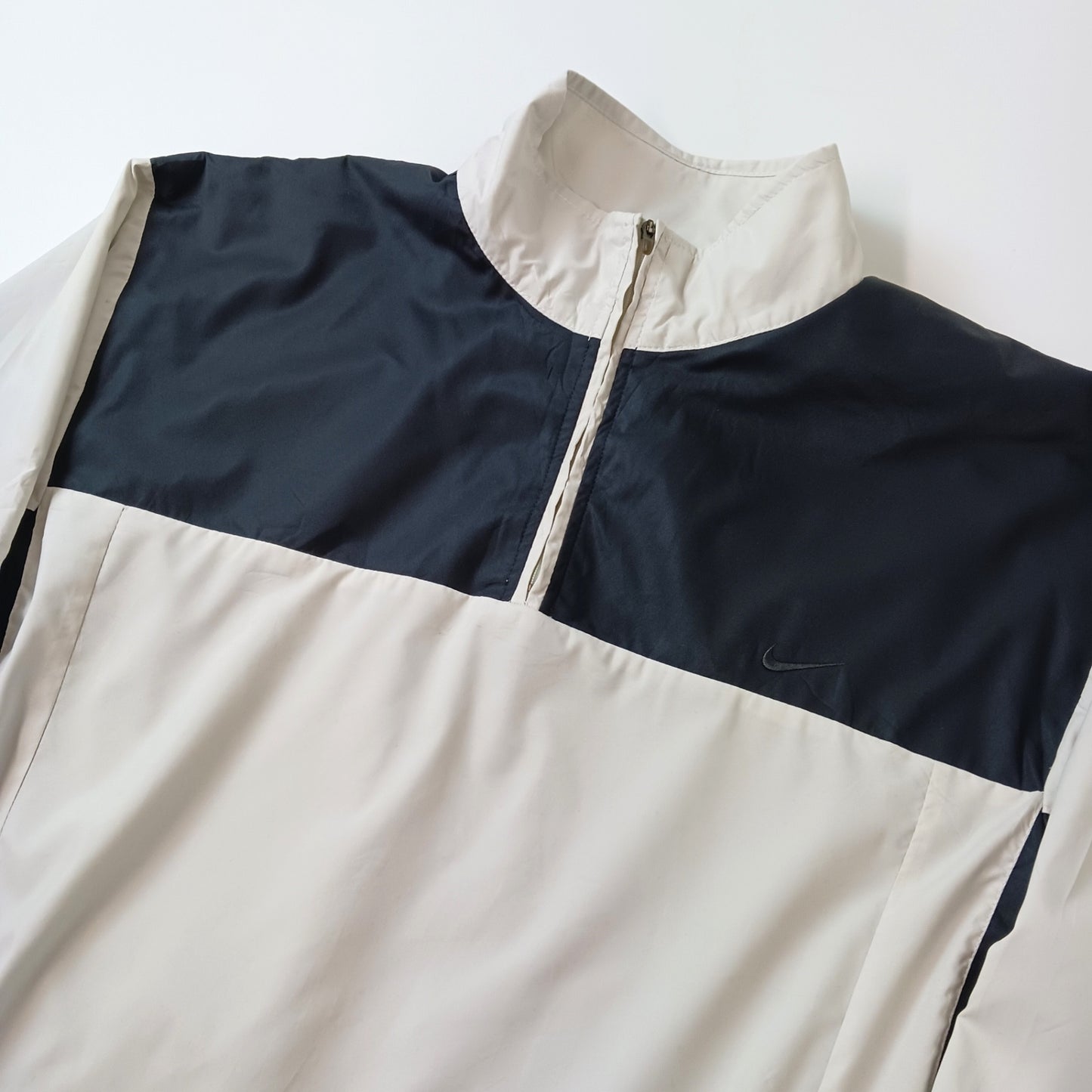 NIKE GOLF ナイキゴルフ ハーフジップ ウインドブレーカー プルオーバー ブラック×ホワイト M