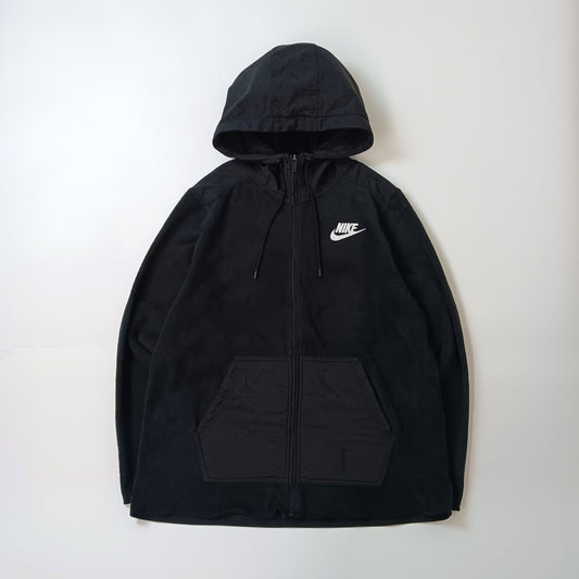 NIKE ナイキ フリース フルジップパーカー ロゴ刺繡 ブラック L