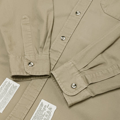 Bulwark ブルワーク 長袖 ワークシャツ 企業ロゴ 刺繡 ベージュ XL