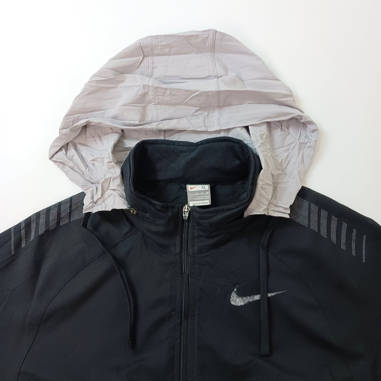 NIKE ナイキ トラックジャケット フルジップ NikeFIT ロゴプリント ブラック XL