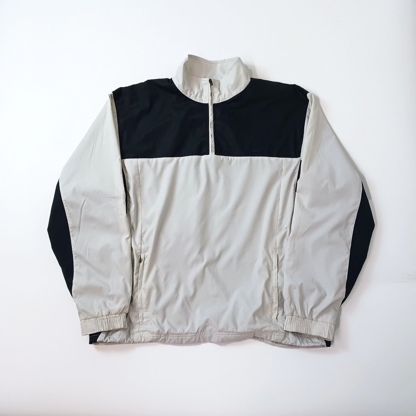 NIKE GOLF ナイキゴルフ ハーフジップ ウインドブレーカー プルオーバー ブラック×ホワイト M