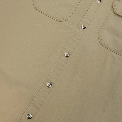 Bulwark ブルワーク 長袖 ワークシャツ 企業ロゴ ワッペン ベージュ系 XL