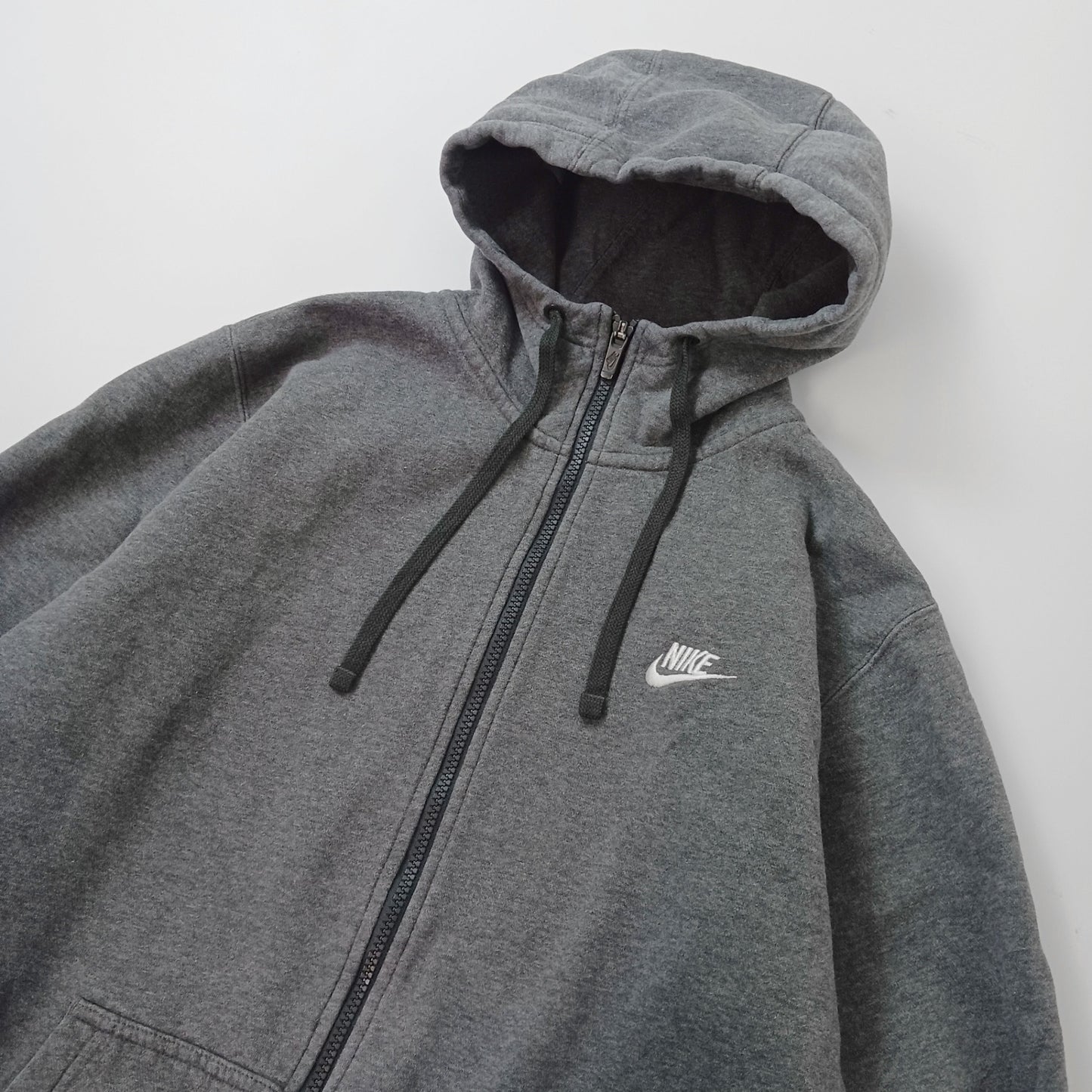 NIKE ナイキ フルジップパーカー スウェット 裏起毛 ロゴ刺繡 ダークグレー L