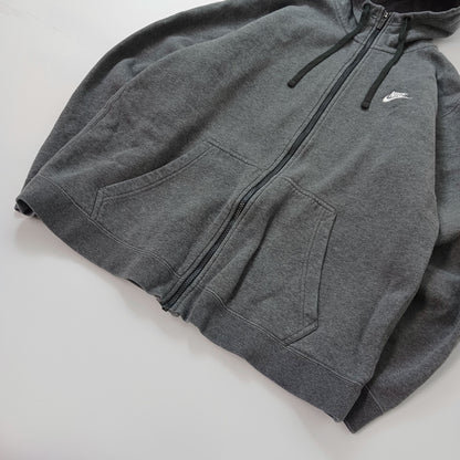 NIKE ナイキ フルジップパーカー スウェット 裏起毛 ロゴ刺繡 ダークグレー L