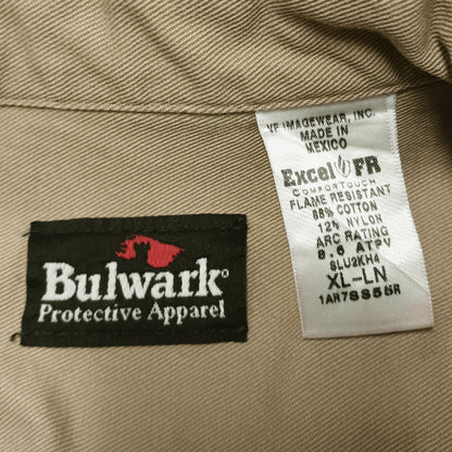 Bulwark ブルワーク 長袖 ワークシャツ 企業ロゴ 刺繡 ベージュ XL