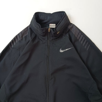 NIKE ナイキ トラックジャケット フルジップ NikeFIT ロゴプリント ブラック XL