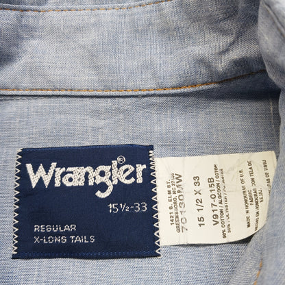 【80s】Wrangler ラングラー ウエスタンシャツ シャンブレー 70130MW XL