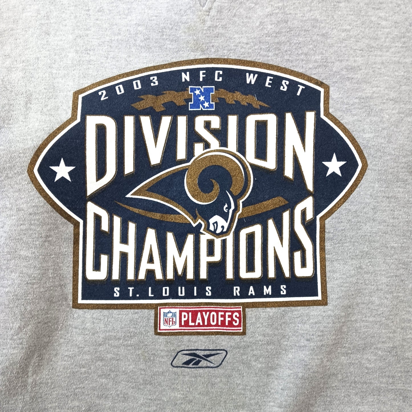 00s reebok リーボック NFL プリント トレーナー スウェット 裏起毛 グレー L